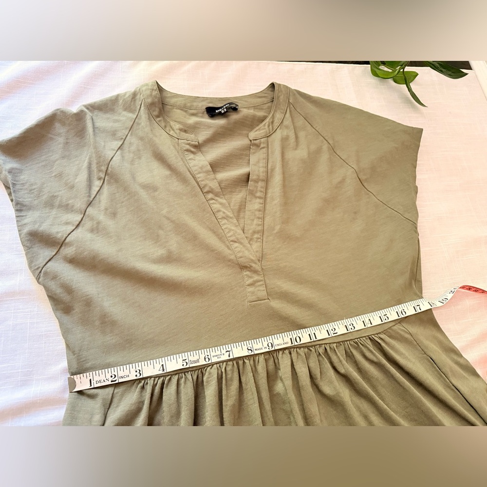 ME+EM Sage Green Maxi tiered cotton Dress‎ size 10 - Picture 9 of 10